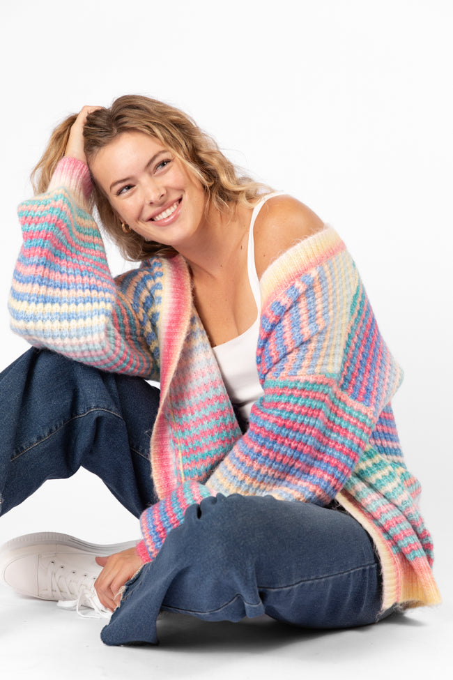 Authentic Affection Multi Striped Cardigan Outlet Clearance Store