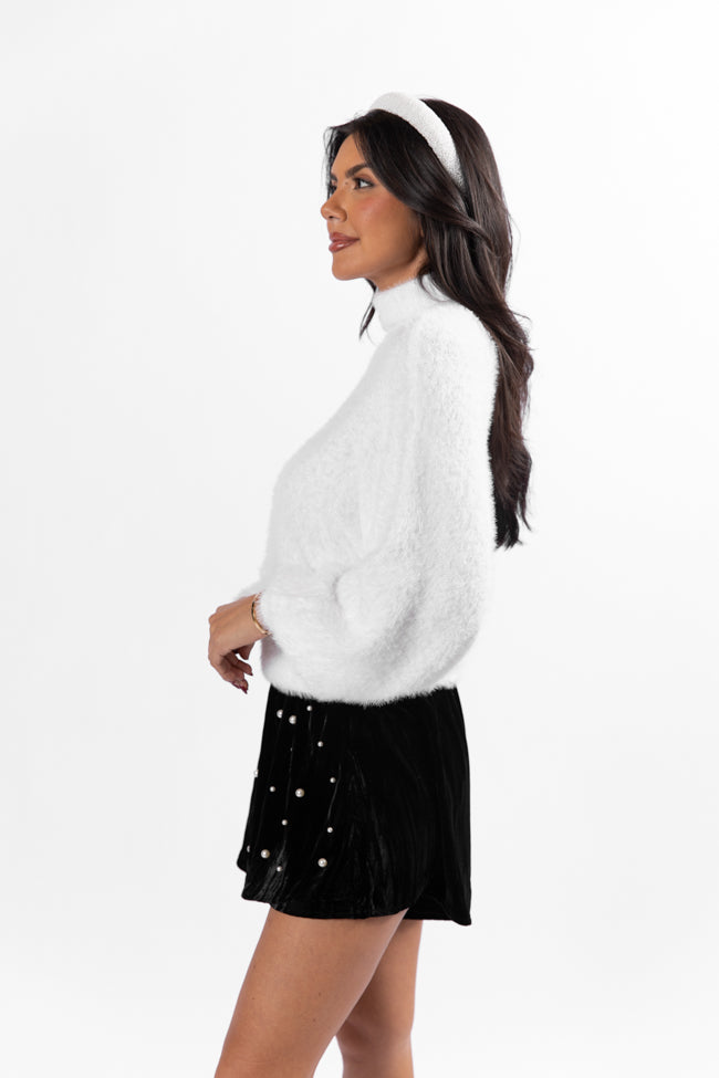 Beyond Me White Fuzzy Turtleneck Sweater SALE Buy Cheap Websites