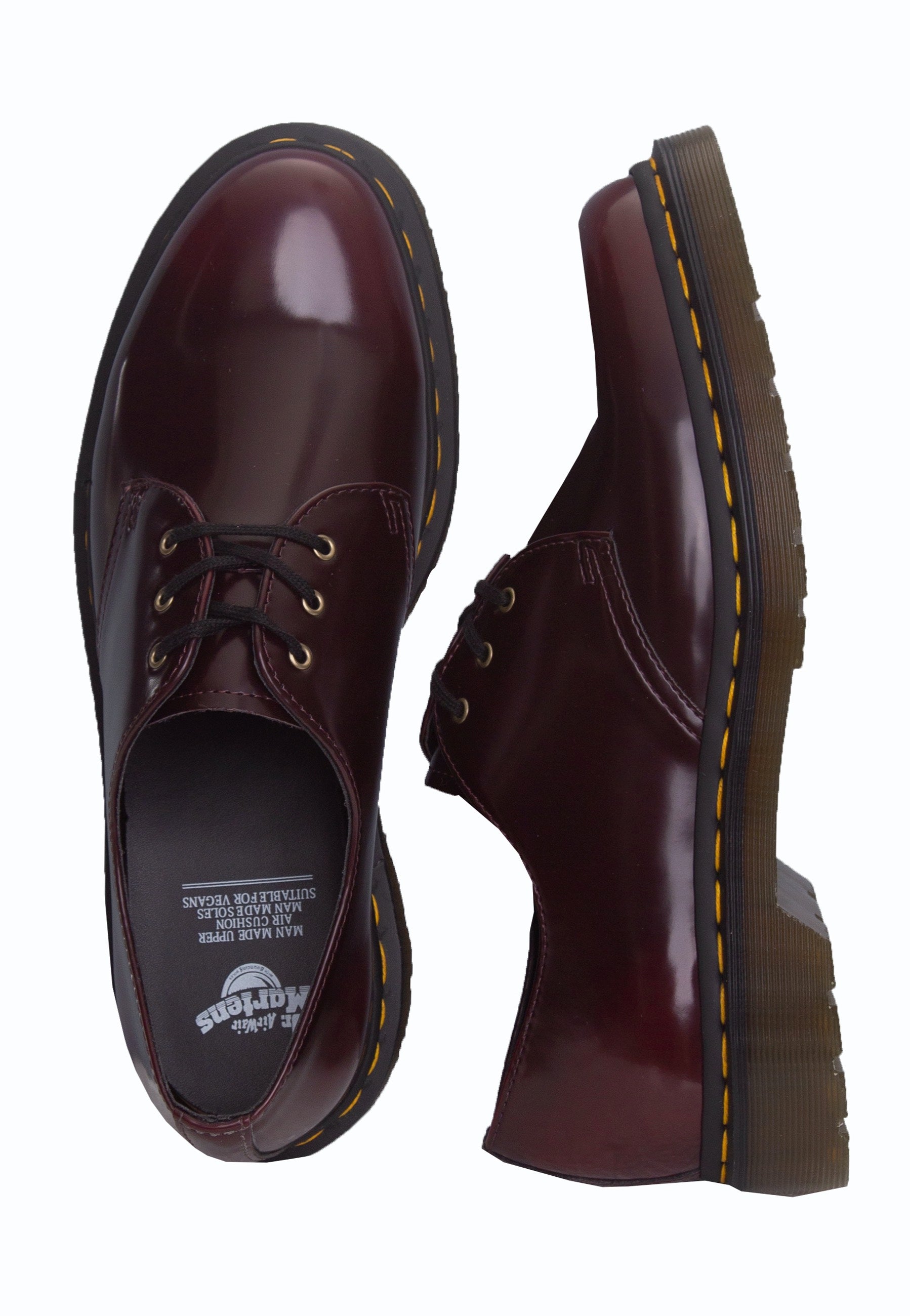 Dr. Martens - Vegan 1461 Cherry Red Oxford Rub Off - Shoes Clearance Clearance Store