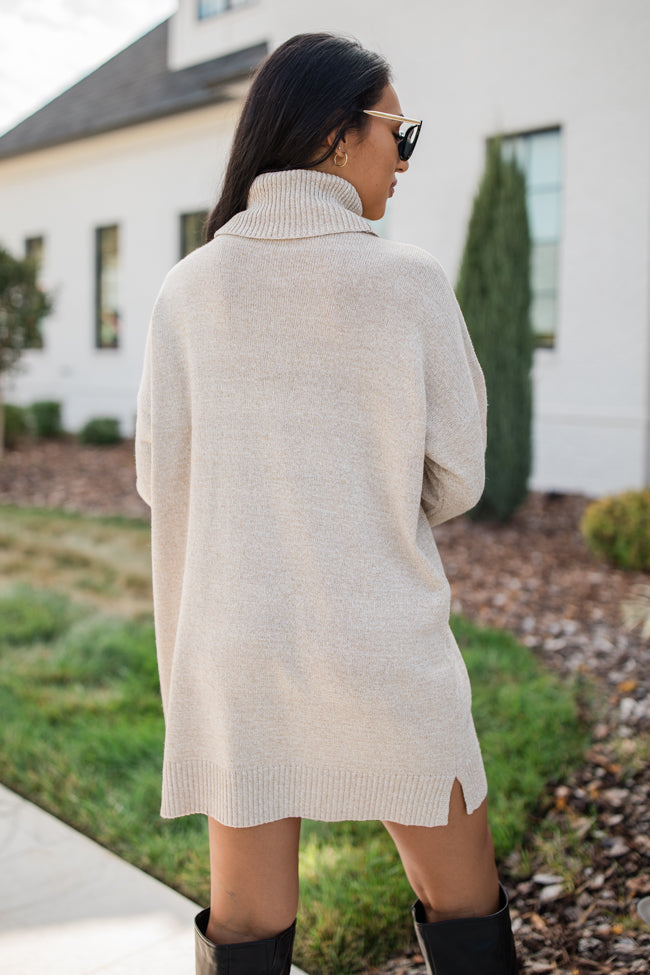 Changing Locations Beige Turtleneck Sweater Dress Buy Cheap Fake