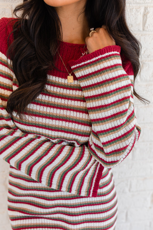 All About It Multi Striped Knit Sweater Dress FINAL SALE Sale Exclusive