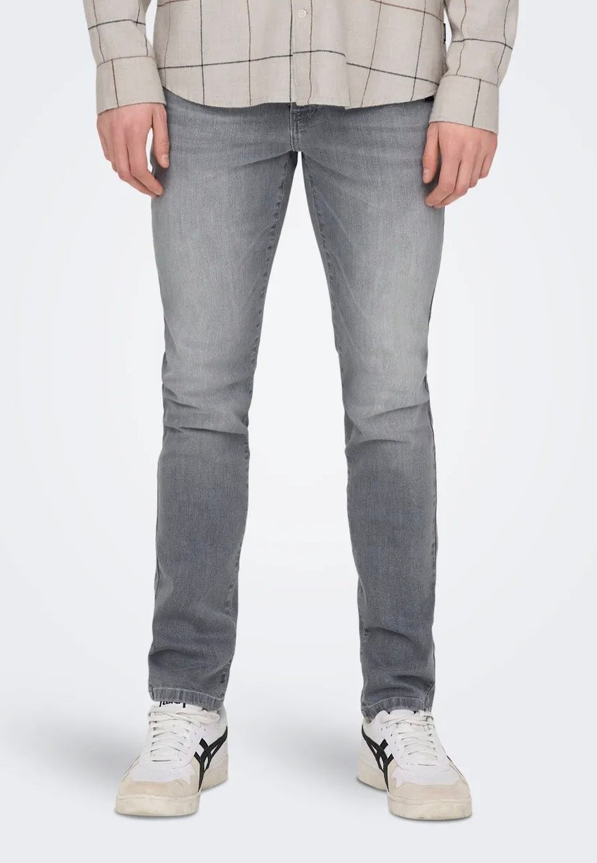 Only & Sons - Loom Slim Light Grey Denim - Jeans Low Pice Fee Shipping Online