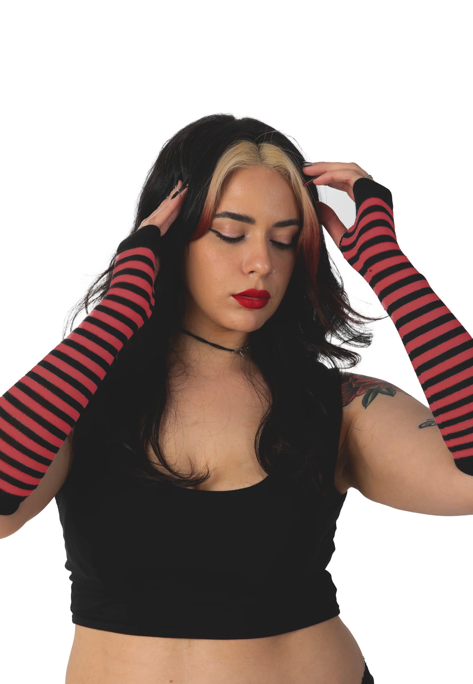 Pamela Mann - Striped Fingerless Red - Gloves Looking For Cheap Pice