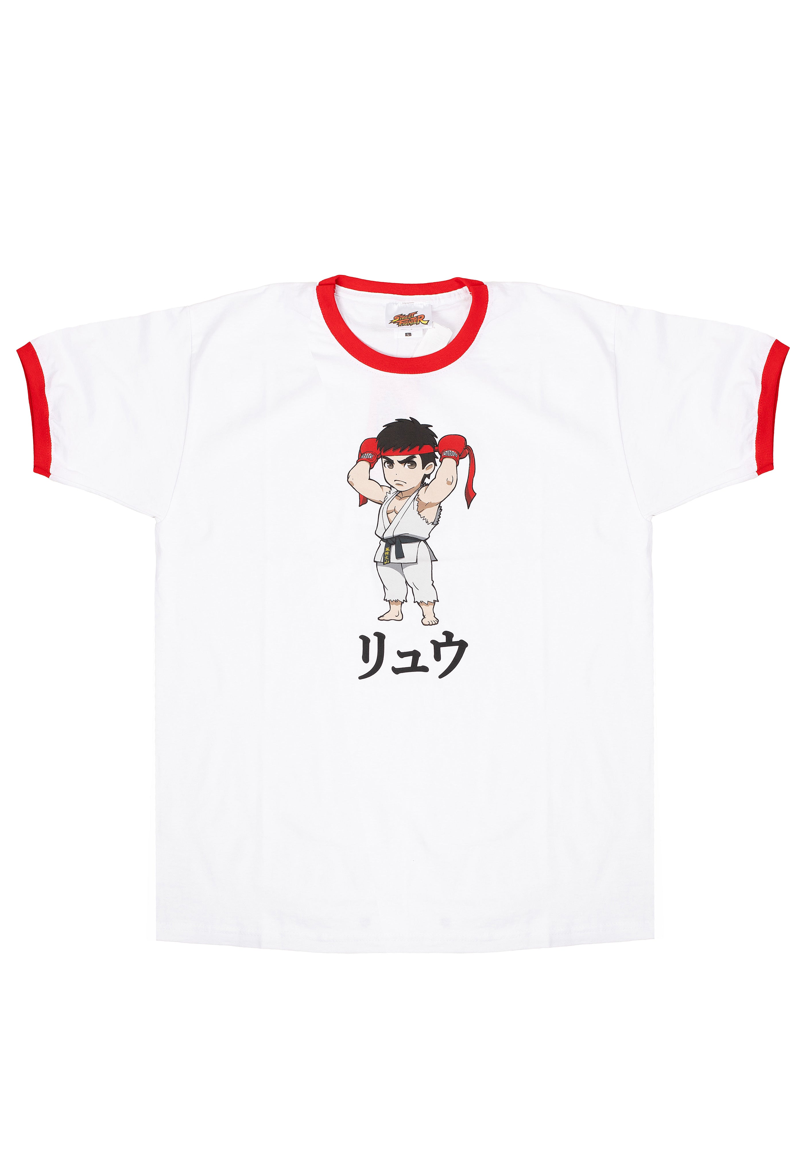 Street Fighter - Chibi Ryu Ringer White - T-Shirt Cheap Pice Wholesale Pice