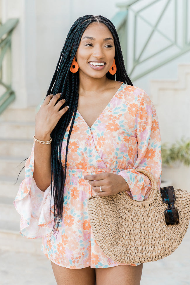 I Keep Hoping Floral Orange Romper FINAL SALE Where To Buy