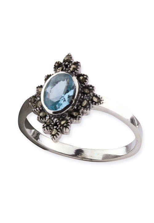 etNox - Blue Marcasite Silver - Ring Visit Cheap Pice