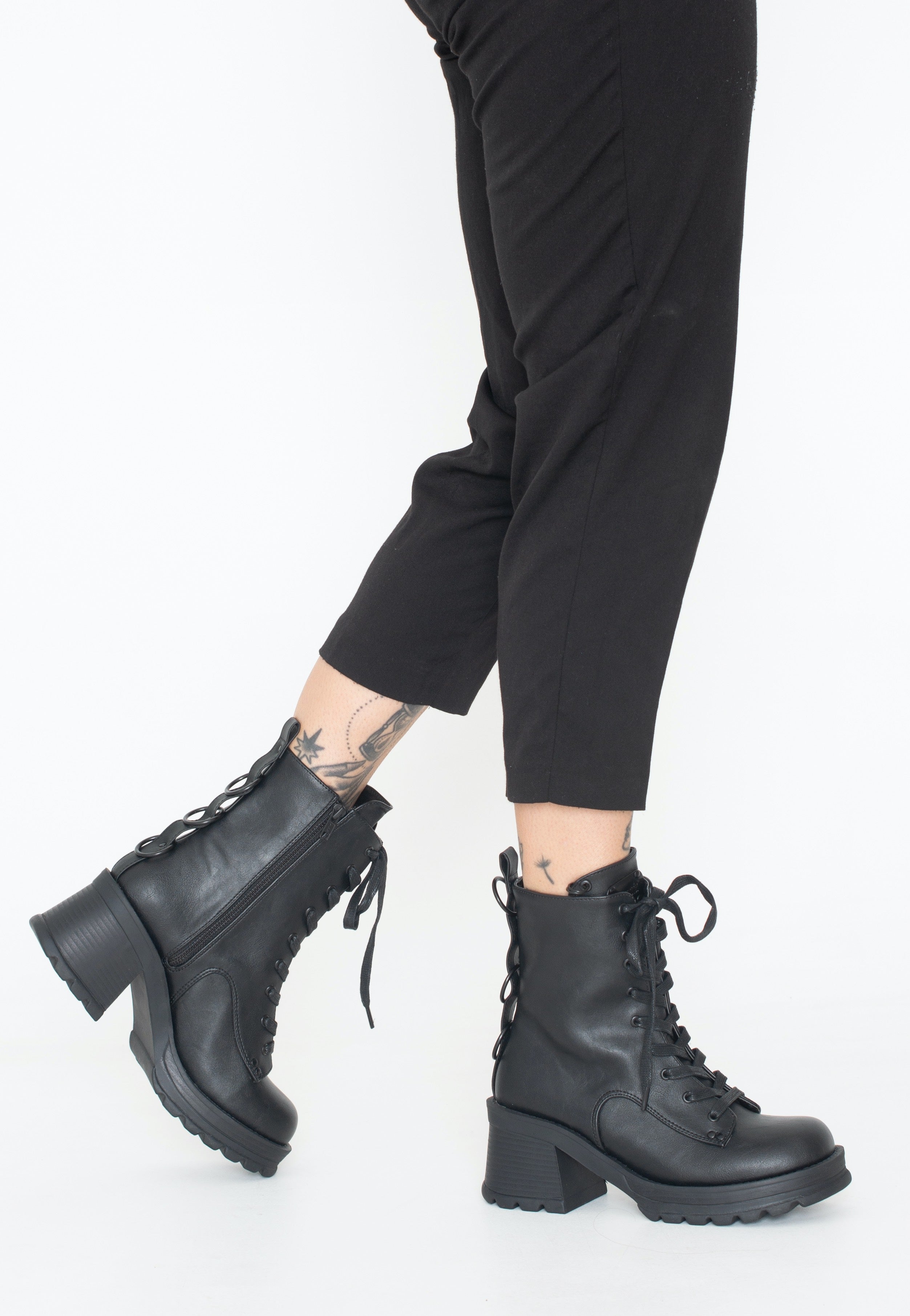 DemoniaCult - Bratty 50 Black Vegan Leather - Girl Shoes Pay With Visa Sale Online