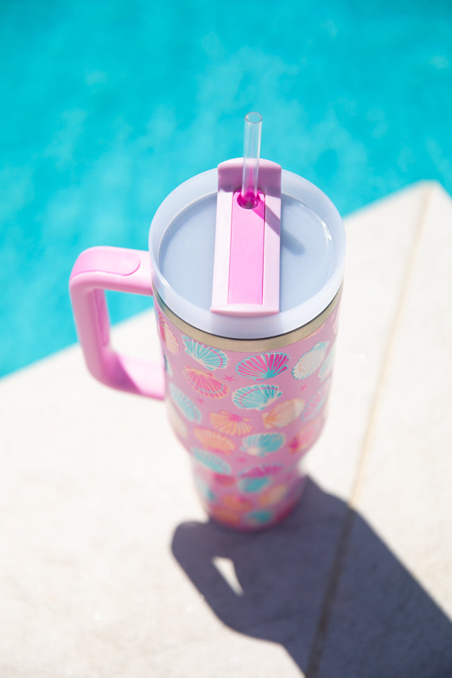 Sippin' Pretty In Mermaid Magic 40 oz Drink Tumbler With Lid And Straw