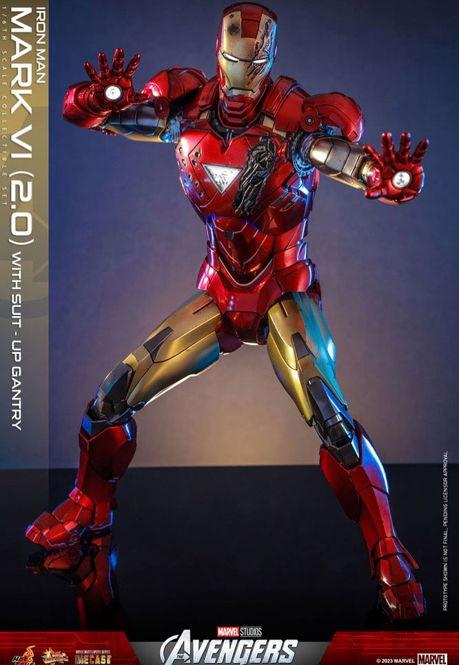 The Avengers - Iron Man Mark VI (2.0) with Suit Up Gantry Movie Masterpiece Diecast 1:6 - Action Figure Store With Big Discount