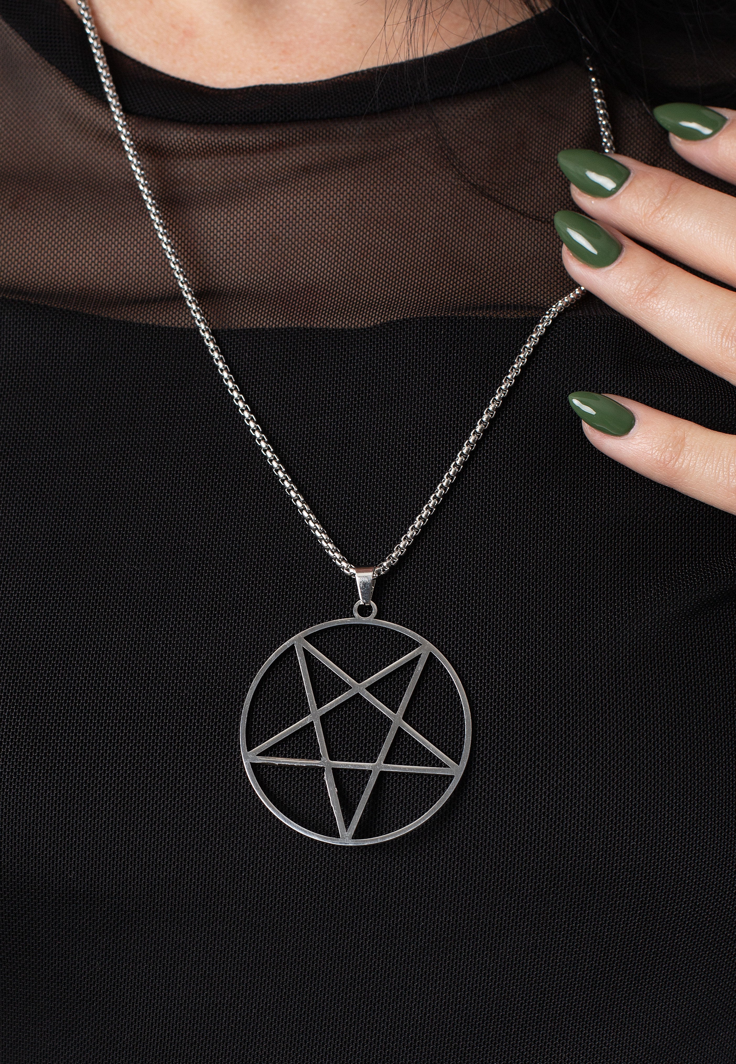 Easure - Classic Pentagram Silver - Necklace Discount Cheap Online