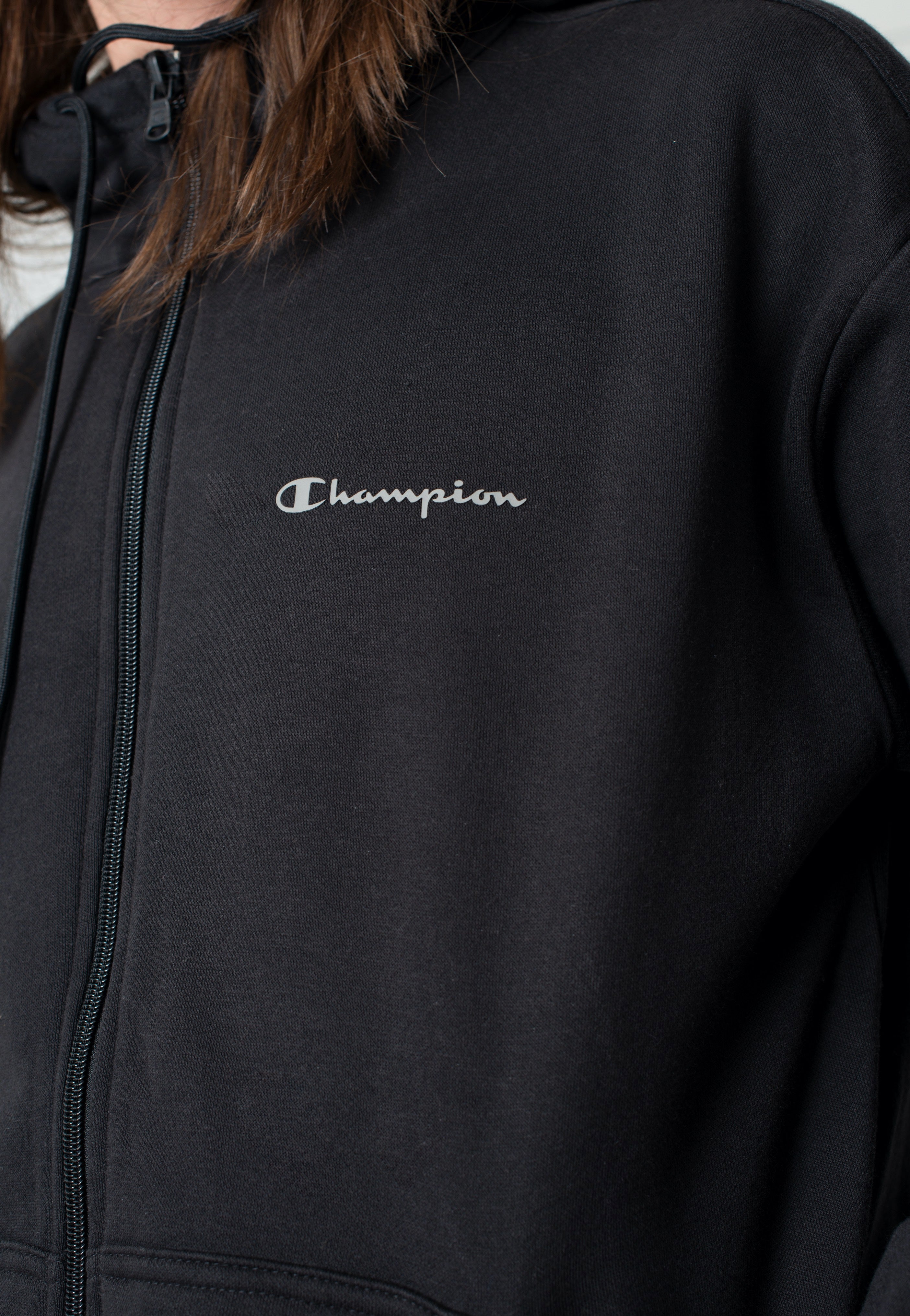 Champion - Hooded Full Zip Black Beauty - Zipper Excellent