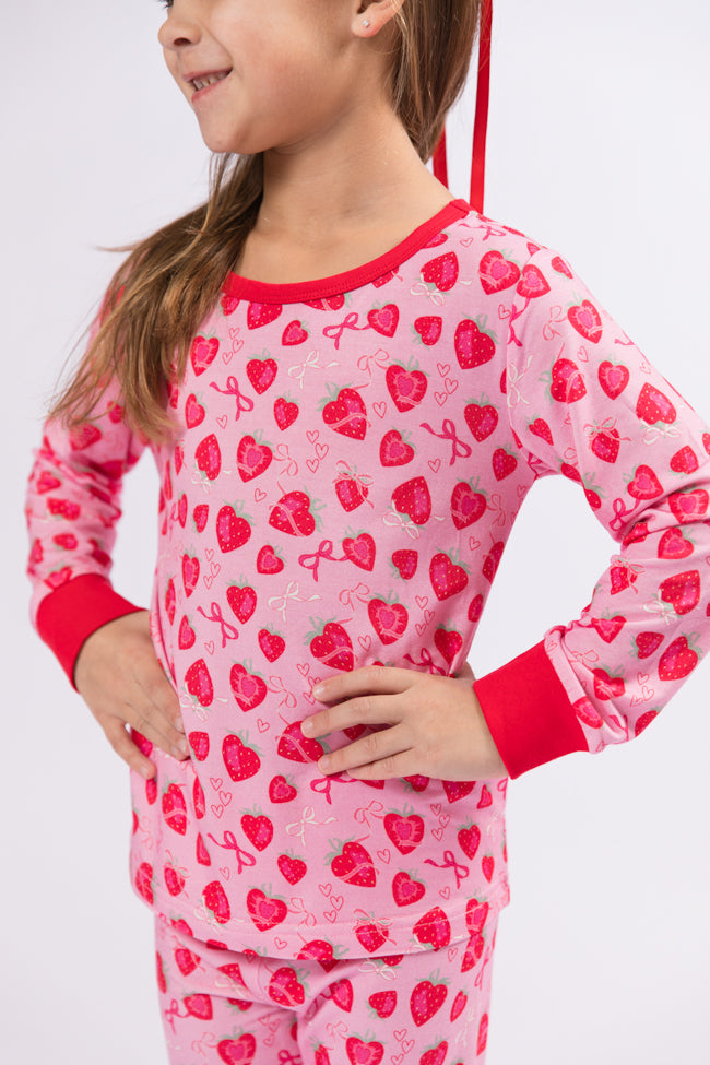 Kid's Sweet Dreams Strawberry Hearts Pajama Set FINAL SALE