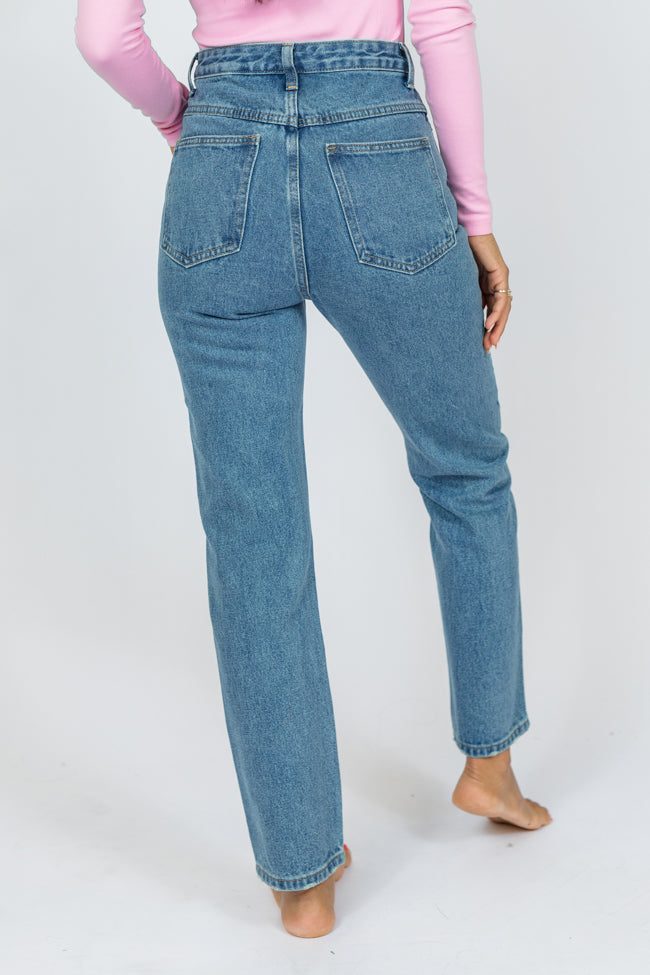 Megan Medium Wash Straight Leg Mom Jeans Buy Cheap Cheapest