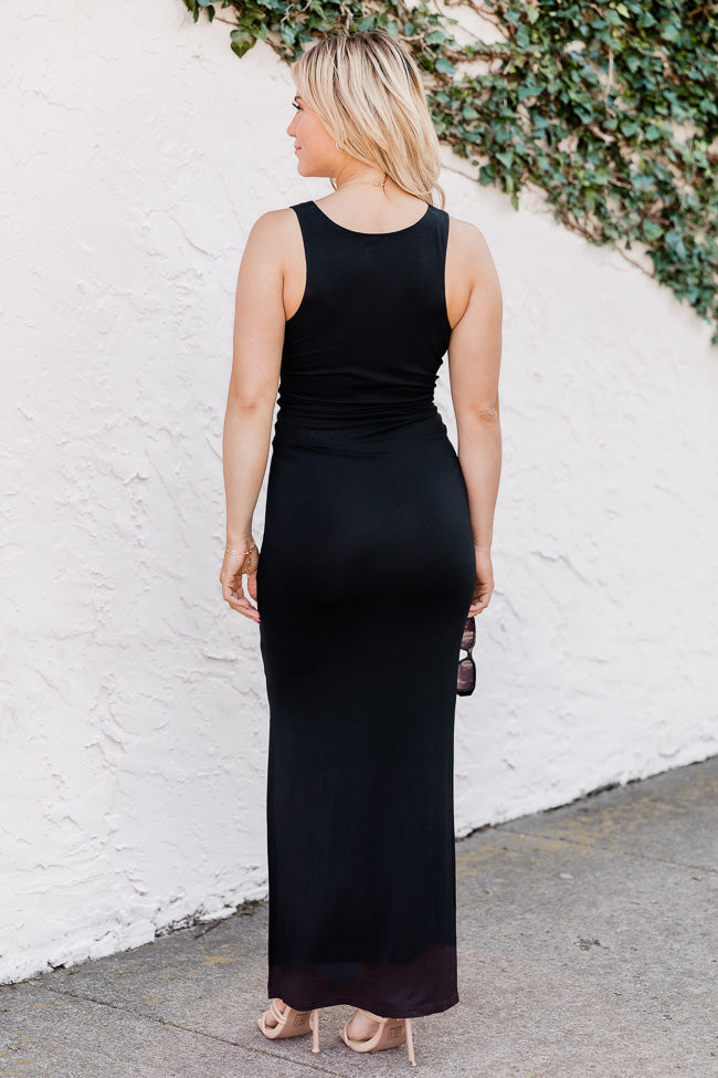 Where Are You Now Black Knit Maxi Dress FINAL SALE Outlet Deals