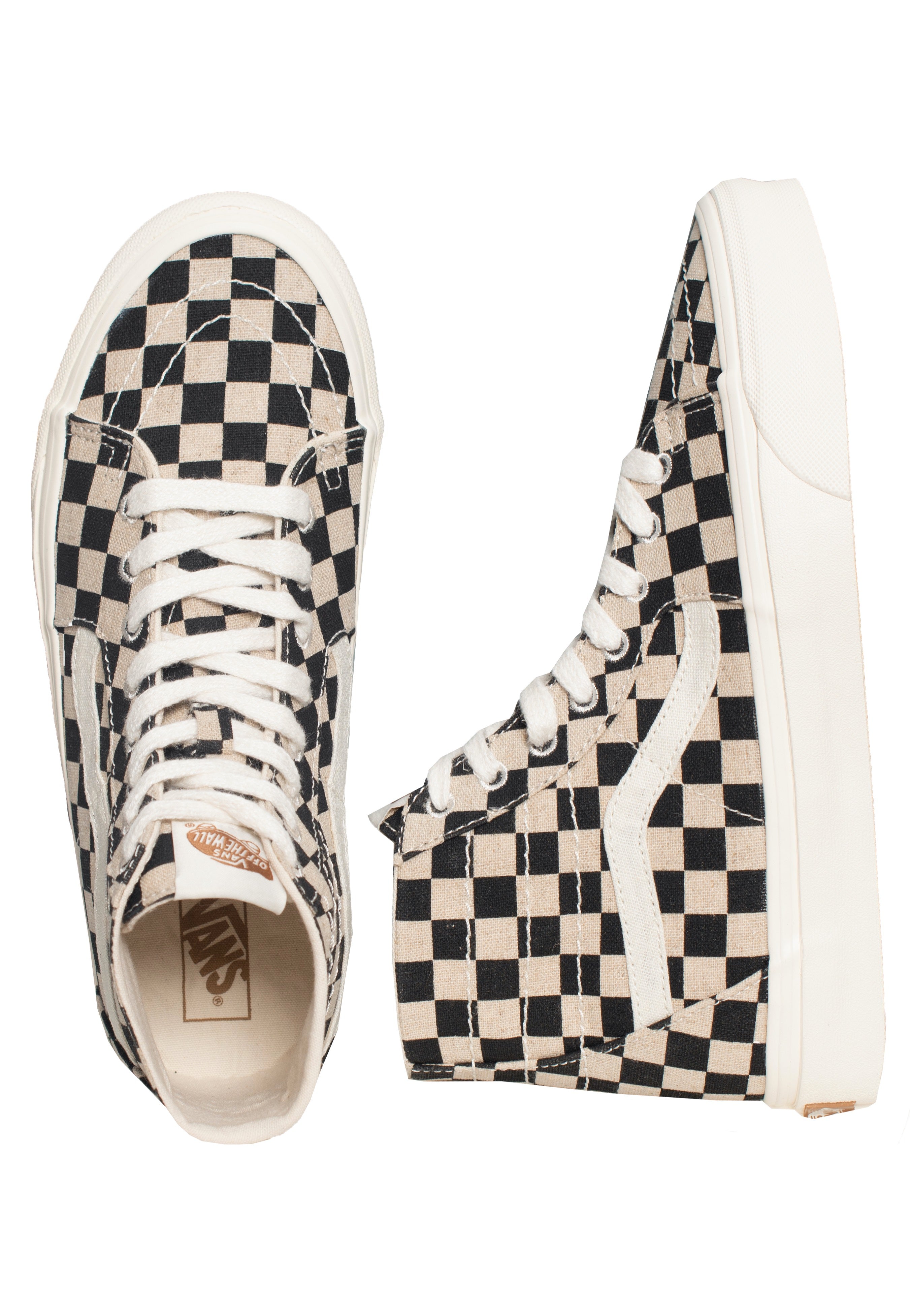 Vans - Sk8 Hi Tapered Eco Theory Checkerboard - Shoes Where To Buy