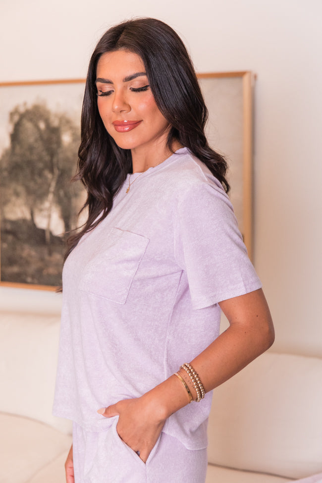 Never Looking Back Lilac Terry Lounge Tee Free Shipping For Nice