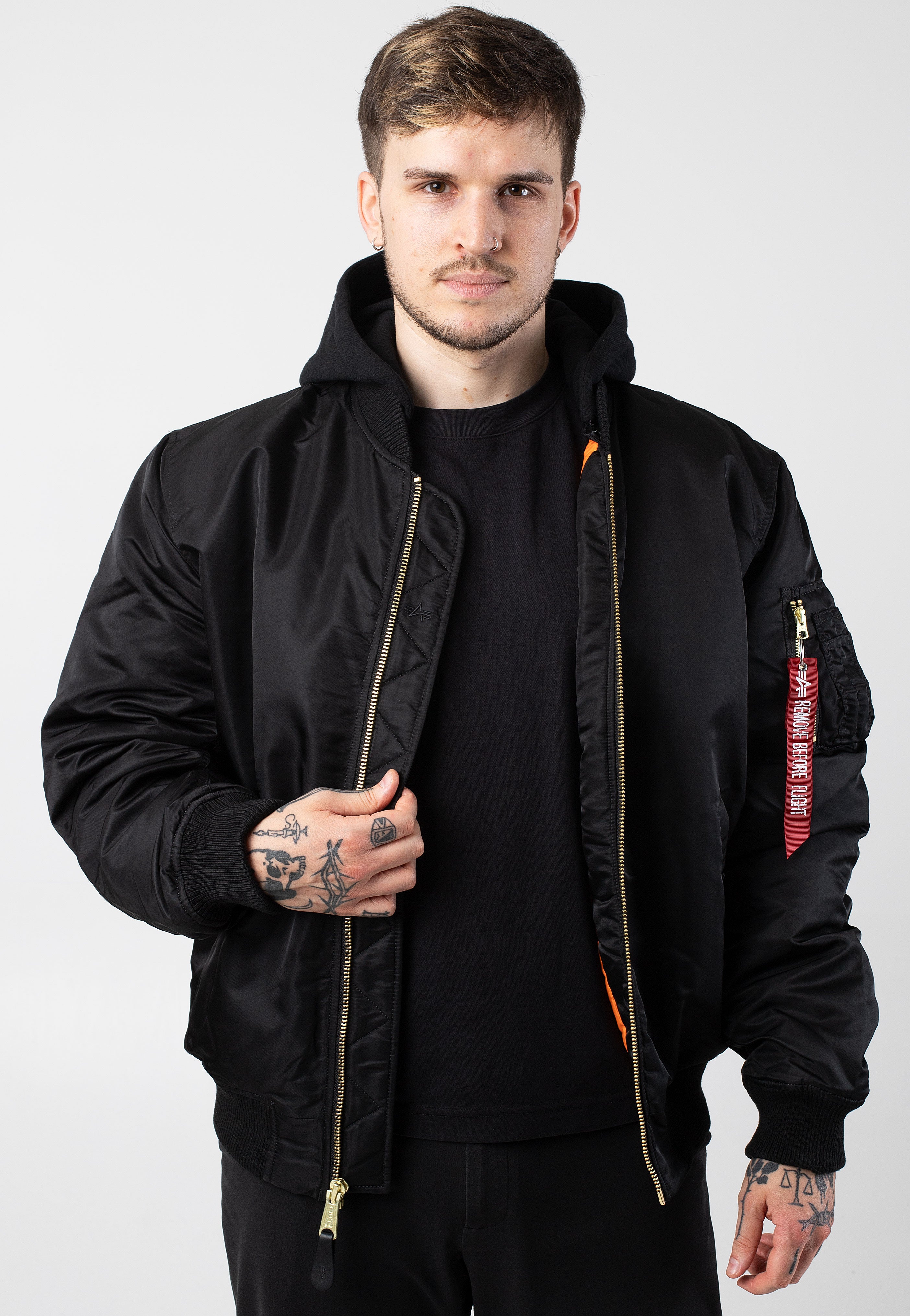 Alpha Industries - MA 1 ZH Back EMB Black - Jacket Cheap Pice Top Quality