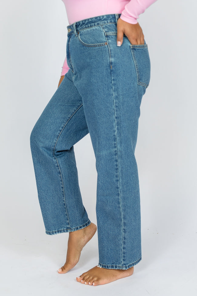 Megan Medium Wash Straight Leg Mom Jeans Buy Cheap Cheapest