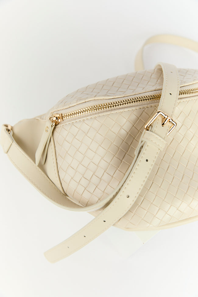 Woven Off White Belt Bag Free Shipping Perfect