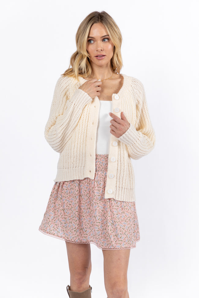 Do Me A Solid Cream Button Up Cardigan Store Sale