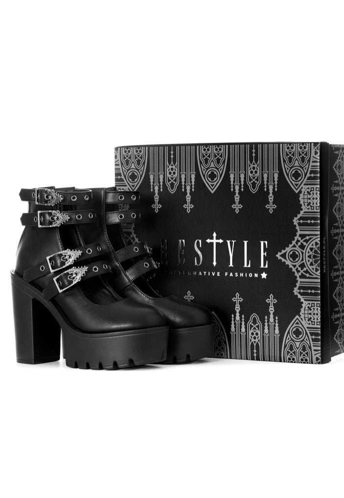 Restyle - Evelynn Platform Black - Girl Shoes Discount Popular