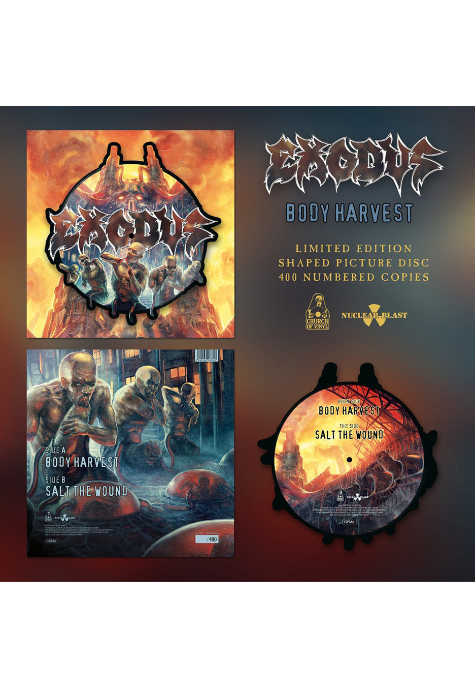 Exodus - Body Harvest Picture - Colored Mini Vinyl Big Discount Online