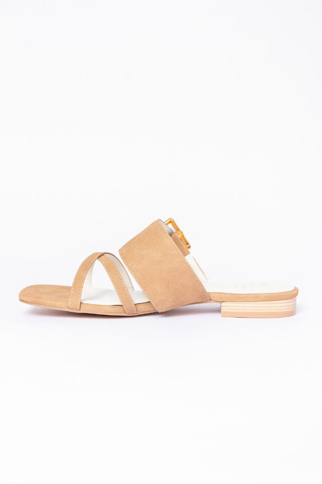 Blaine Camel Buckle Sandals Discount Cheap