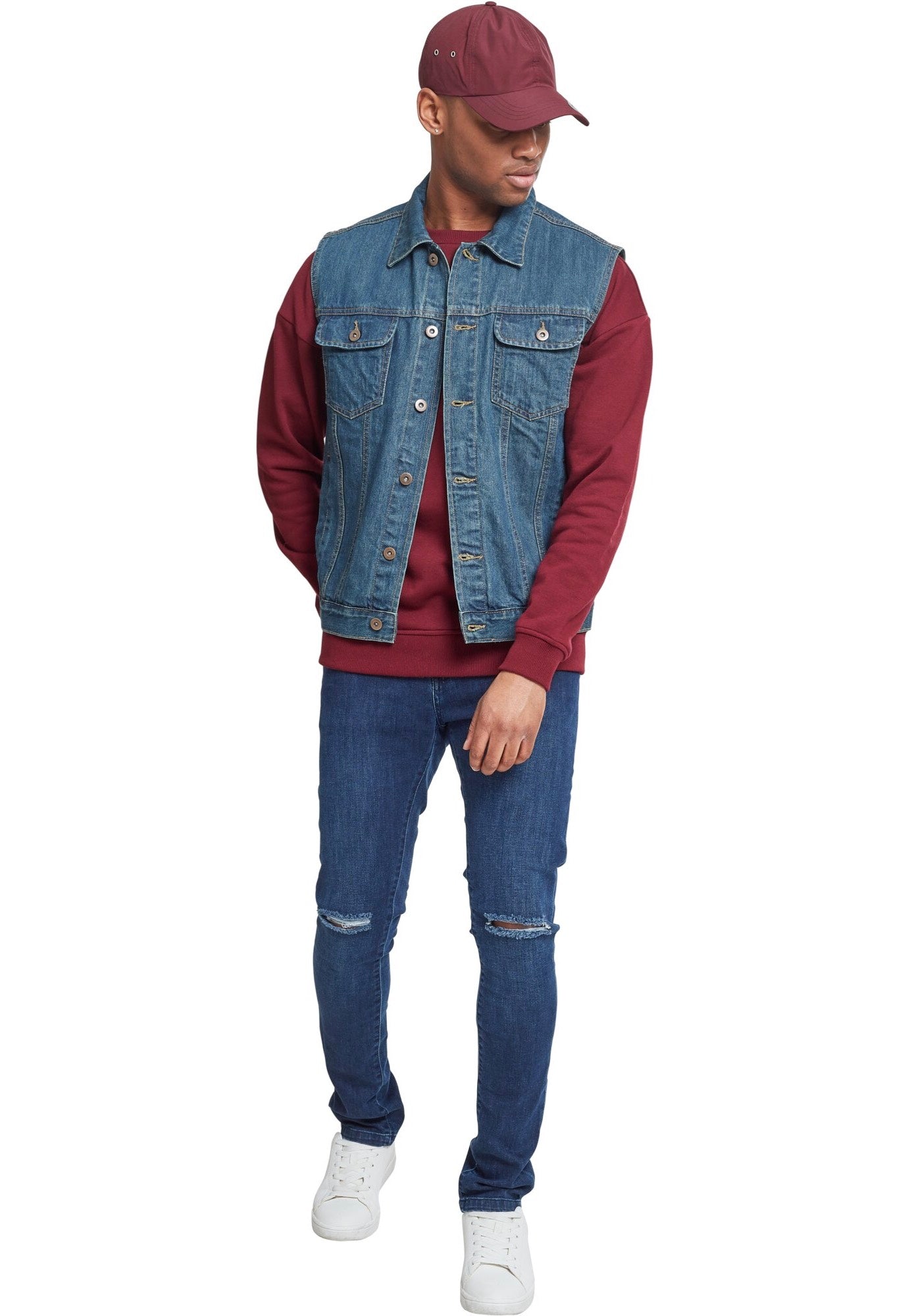 Urban Classics - Denim Denimblue - Jeans Vest Free Shipping Tumblr