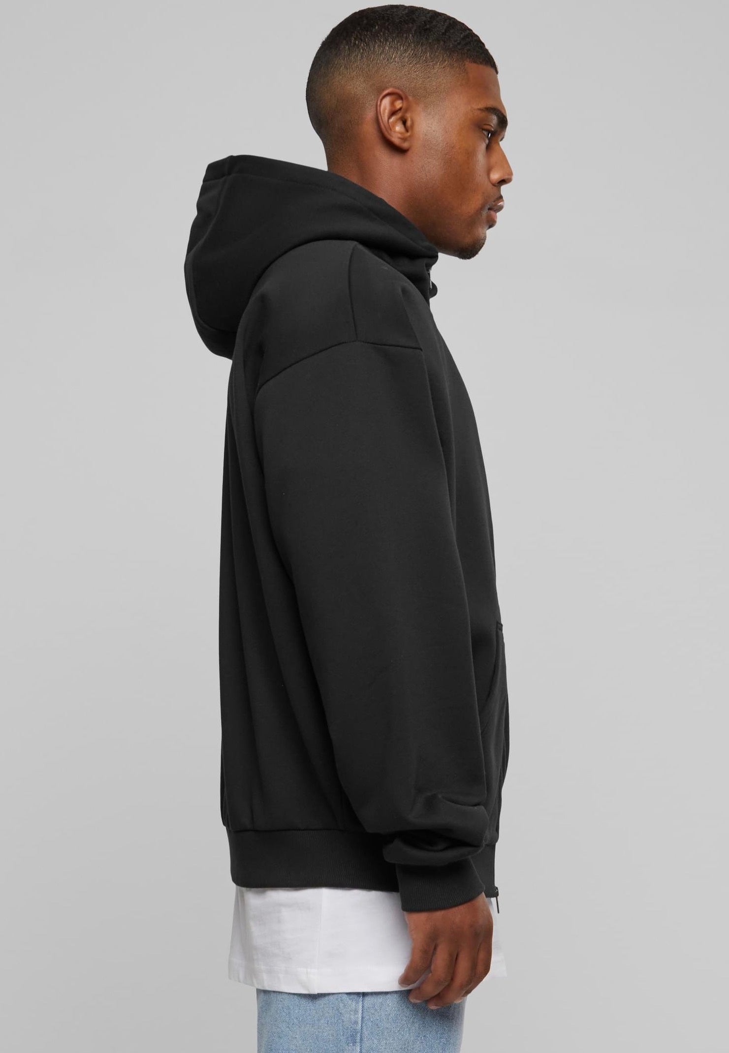 Urban Classics - High Neck Zip Black - Zipper Free Shipping Shop For