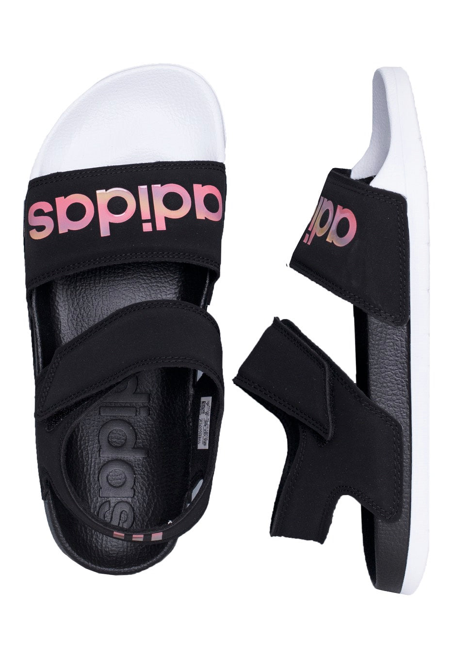 Adidas - Adilette Sandal Core Black/Iridescent/Ftwr White - Girl Sandals Free Shipping Shop Offer