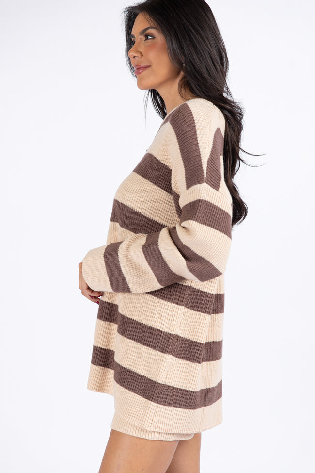 Sign Of The Times Brown and Tan Striped Sweater Set SALE Lowest Pice Cheap Pice