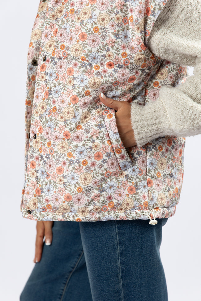 Cool Down Multi Floral Printed Puffer Vest SALE View