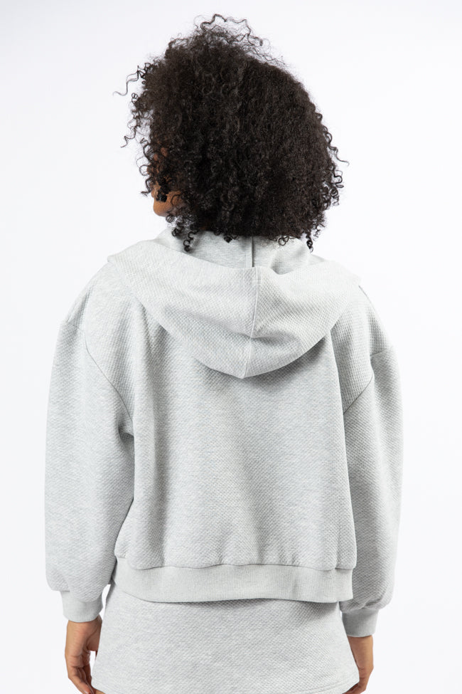 Have It My Way Grey Textured Knit Zip Up Hooded Sweatshirt SALE 2025 Cheap Online