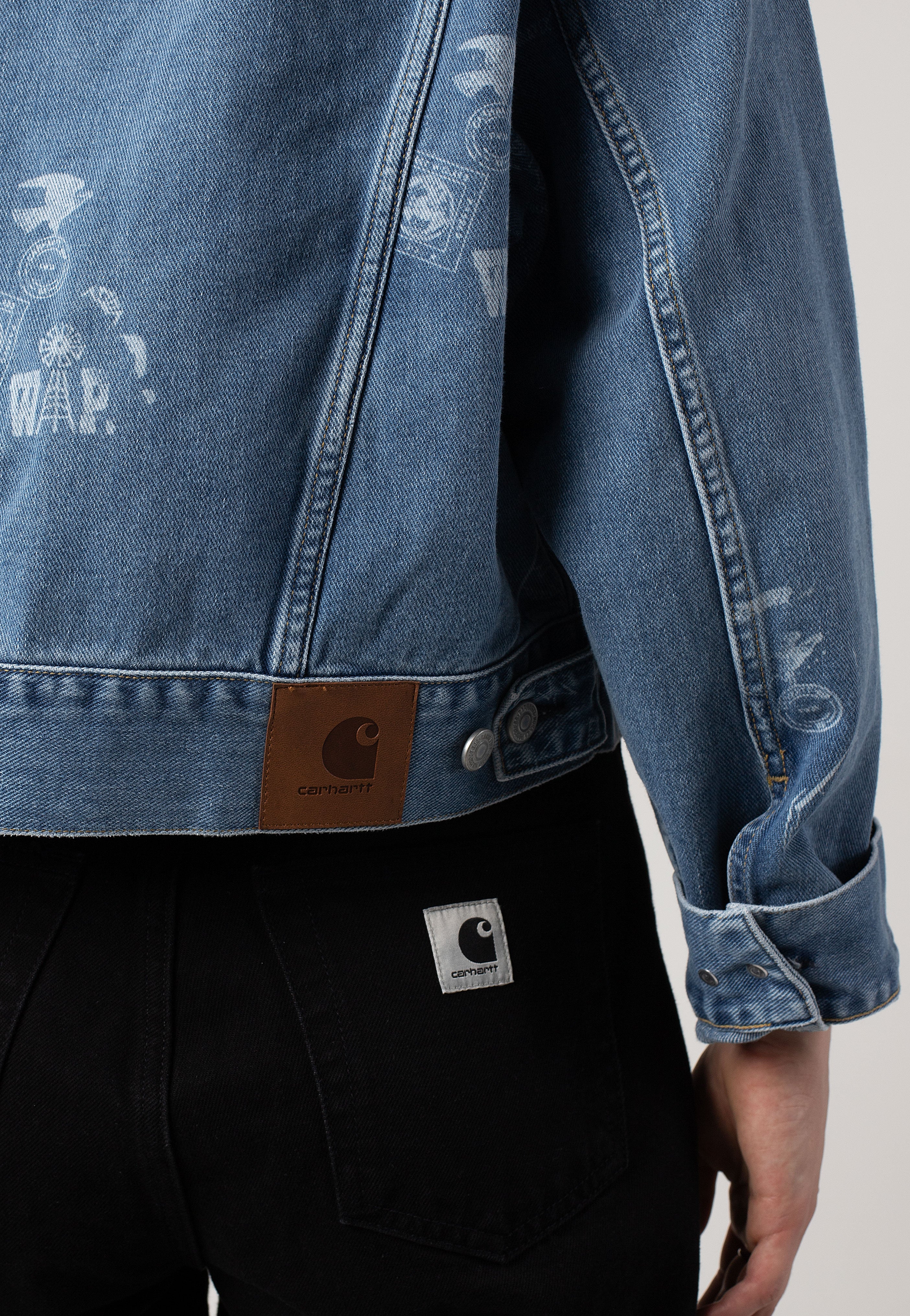 Carhartt WIP - W' Stamp Jeans Jacket Bleached Stamp Print/Blue - Jeans Jacket