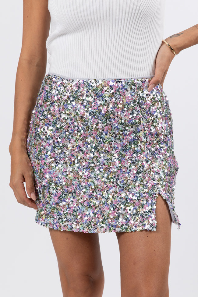 Fairy Lights Silver Multi Sequin Mini Skirt FINAL SALE Cheap Sale Comfortable