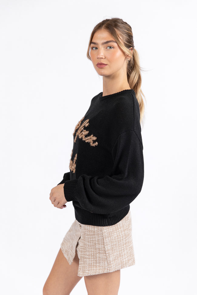 Pop Fizz Clink Black Sweater SALE Low Pice