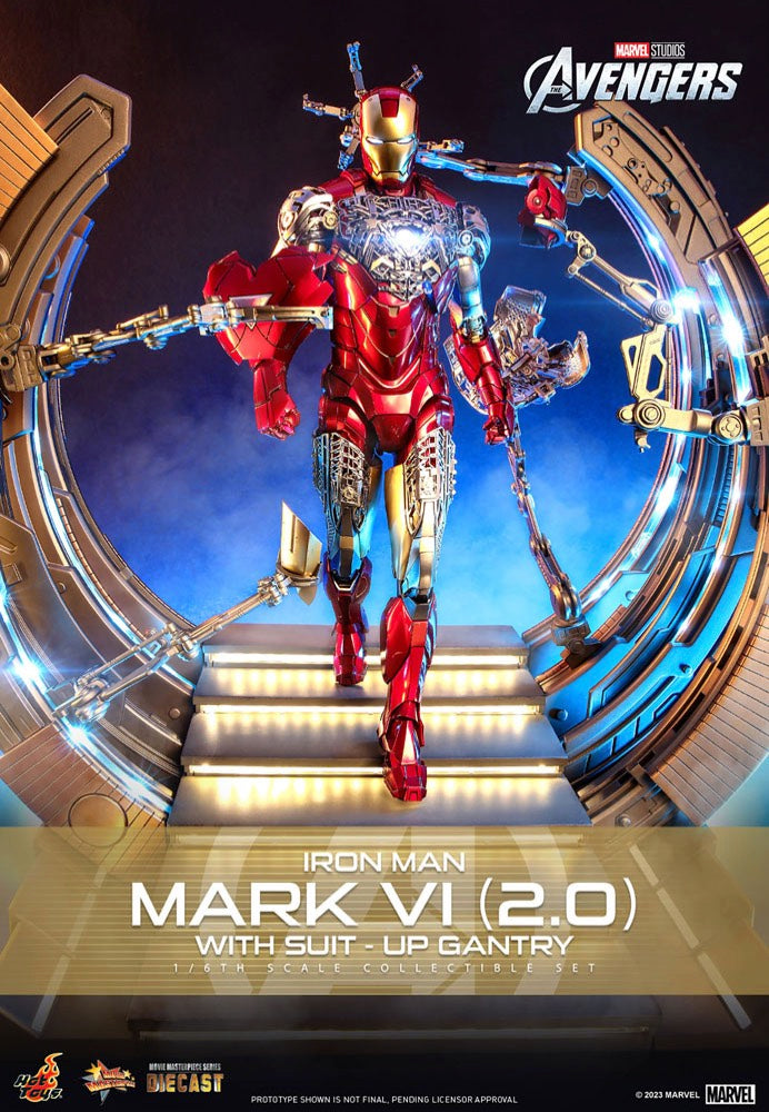 The Avengers - Iron Man Mark VI (2.0) with Suit Up Gantry Movie Masterpiece Diecast 1:6 - Action Figure Store With Big Discount