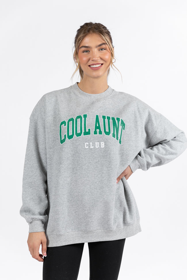 Cool Aunt Club Light Grey Oversized Graphic Sweatshirt Real Sale Online