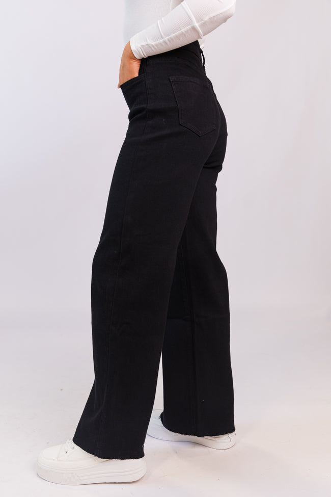 Kelsea Black Wash Wide Leg Jeans Clearance Footlocker Finishline