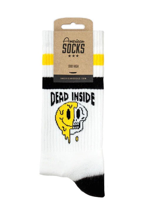 American Socks - Dead Inside Mid High White - Socks Sale Supply