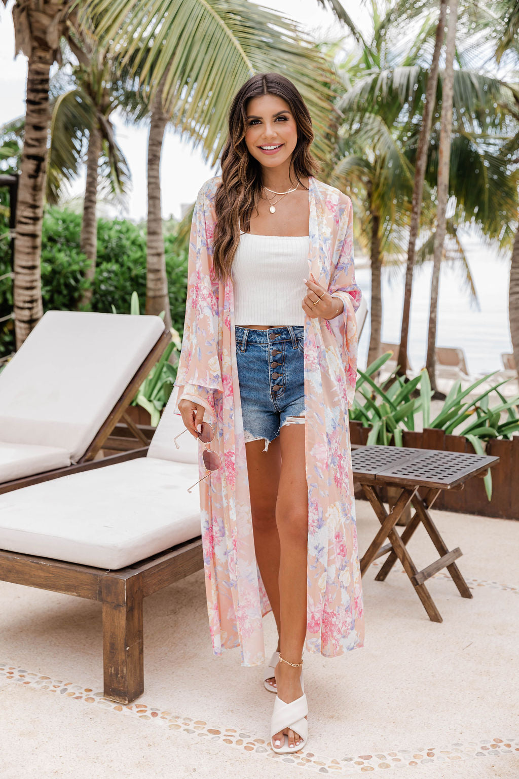 Truth About You Coral Floral Duster Kimono FINAL SALE Buy Cheap Sast