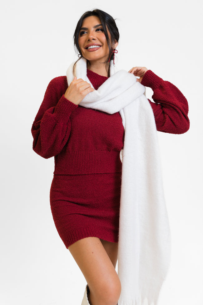 Take Care Burgundy Bubble Sleeve Sweater Set FINAL SALE Free Shipping Get To Buy