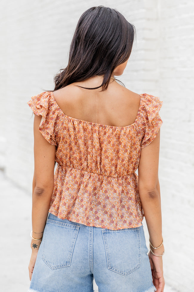 Love Every Day Brown Floral Babydoll Top FINAL SALE Footaction Online