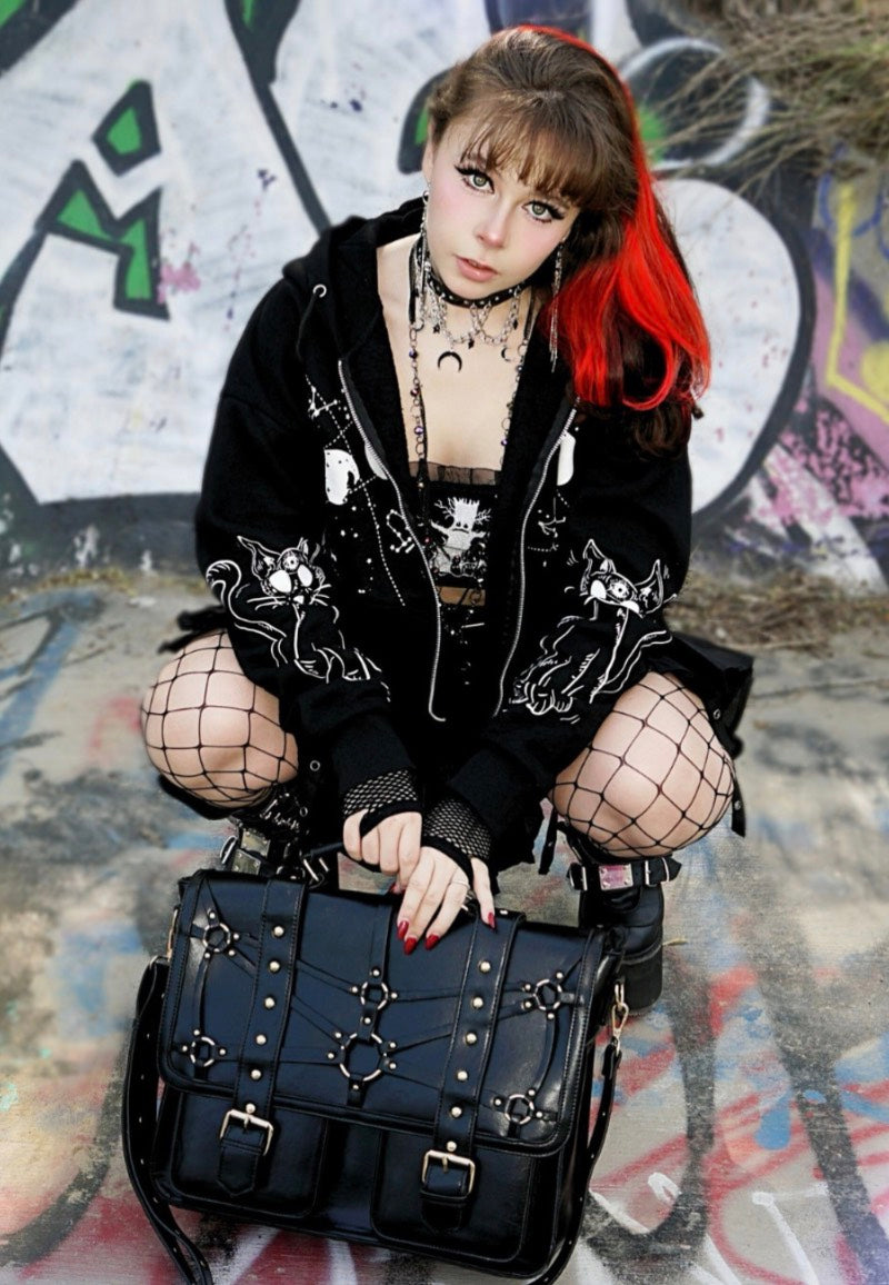 Jawbreaker - Studded Steampunk Postman Black - Bag Buy Cheap Best Place