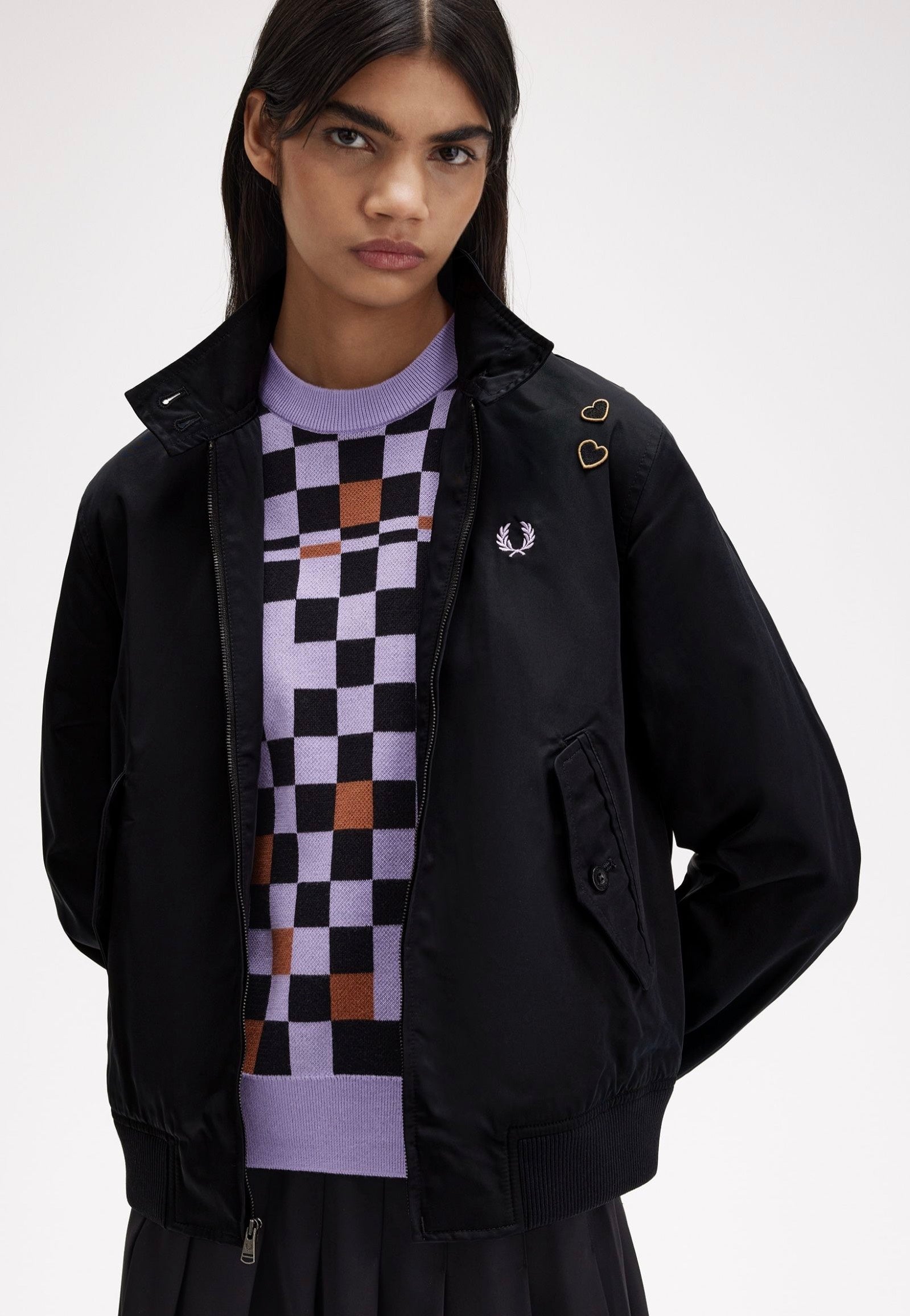 Fred Perry x Amy Winehouse - Zip Through Satin Black - Jacket Enjoy For Sale