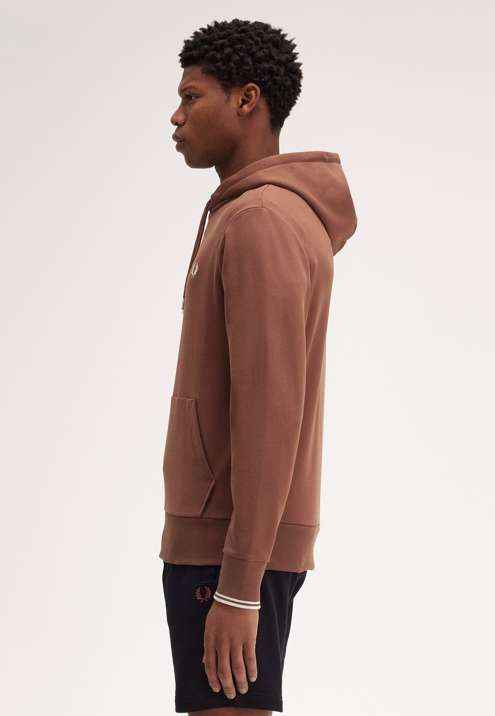 Fred Perry - Tipped Hooded Whisky Brown/Porridge Marl - Hoodie Cheap Sale Footaction