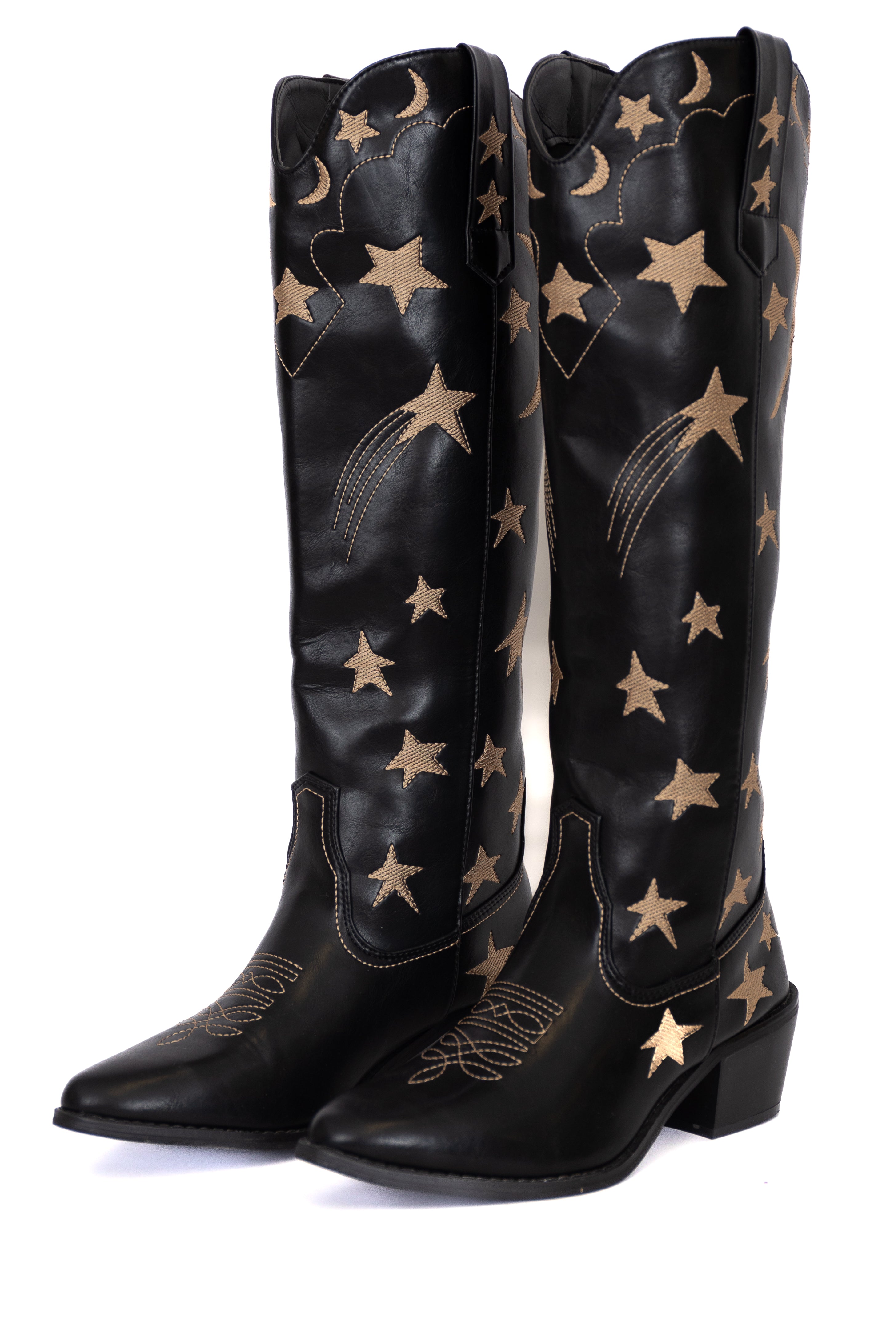 Luna Black Star and Moon Western Boots Best Place Sale Online