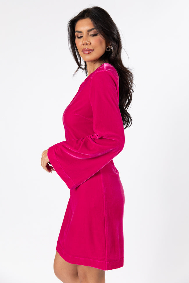 Bold As Love Pink Crushed Velvet Back Detail Mini Dress FINAL SALE Collections Cheap Pice