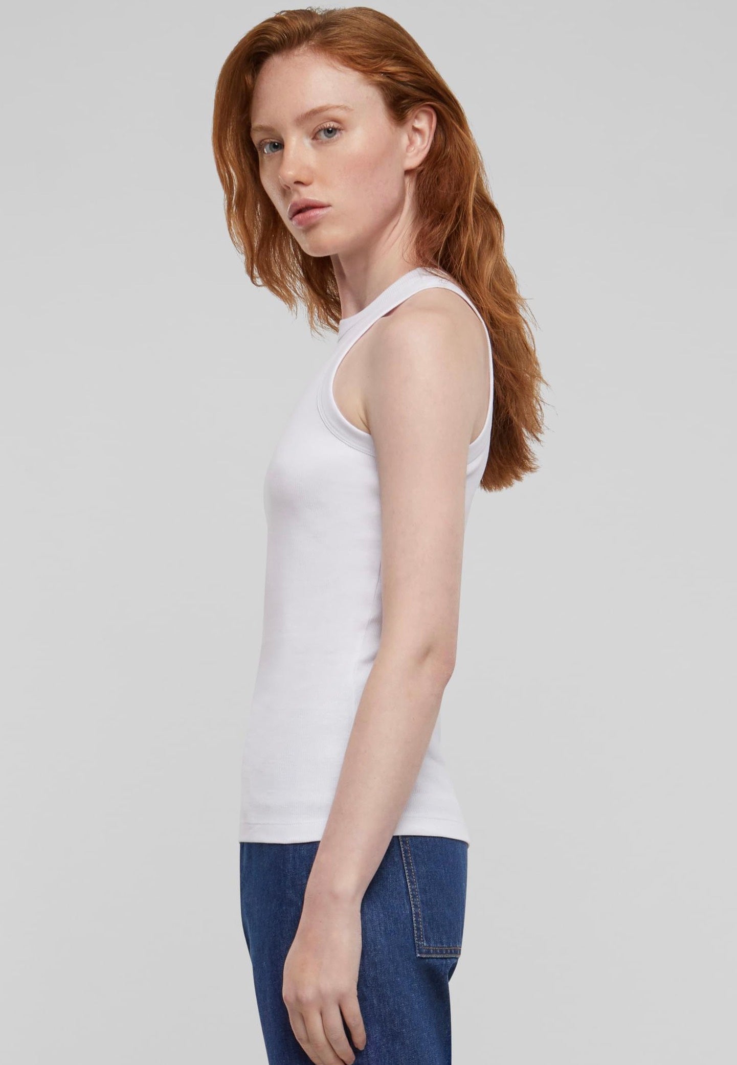 Urban Classics - Ladies Racer Back Rib White - Top Discount Countdown Package