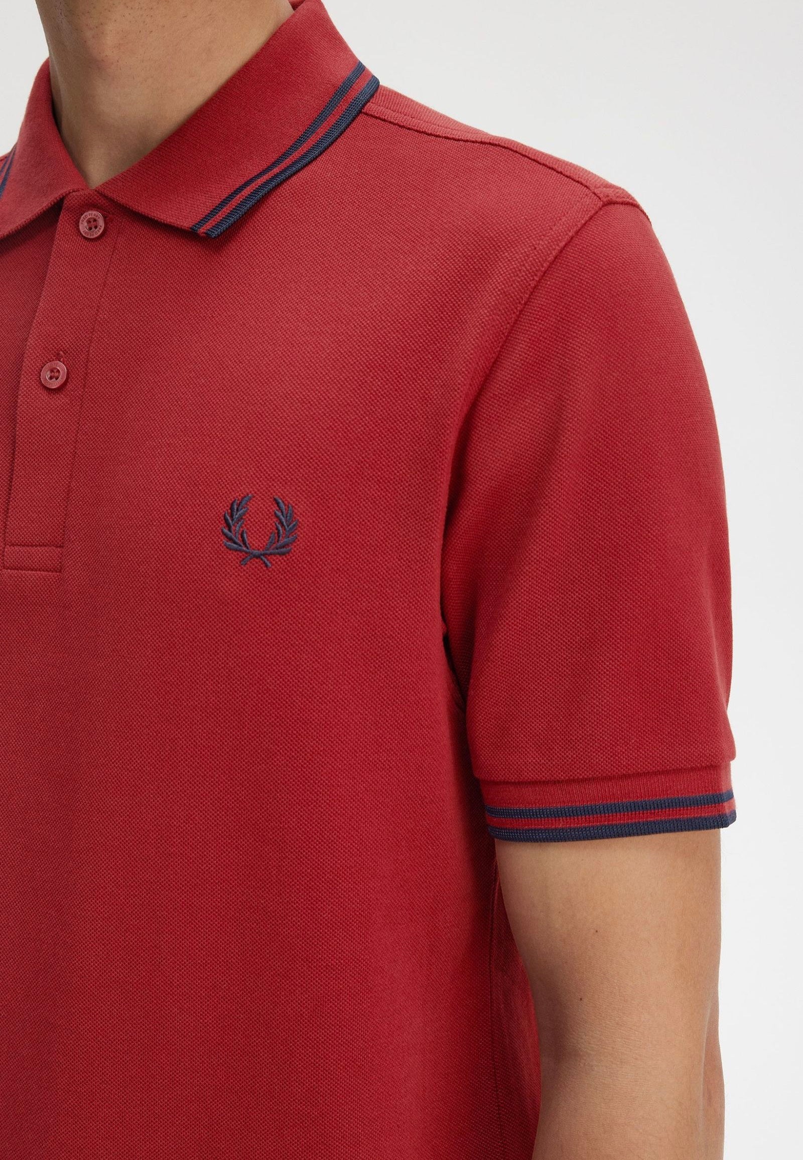 Fred Perry - Twin Tipped Burnt Red/Navy - Polo Best Wholesale Online